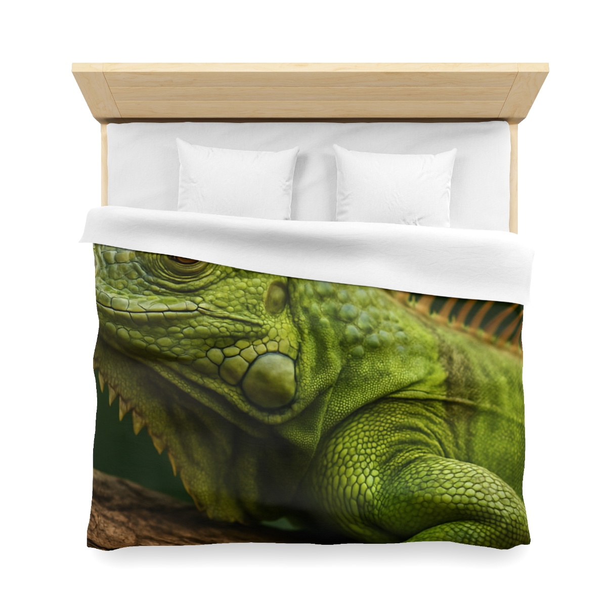 Verdant Gaze Green Iguana personalized bedding duvets