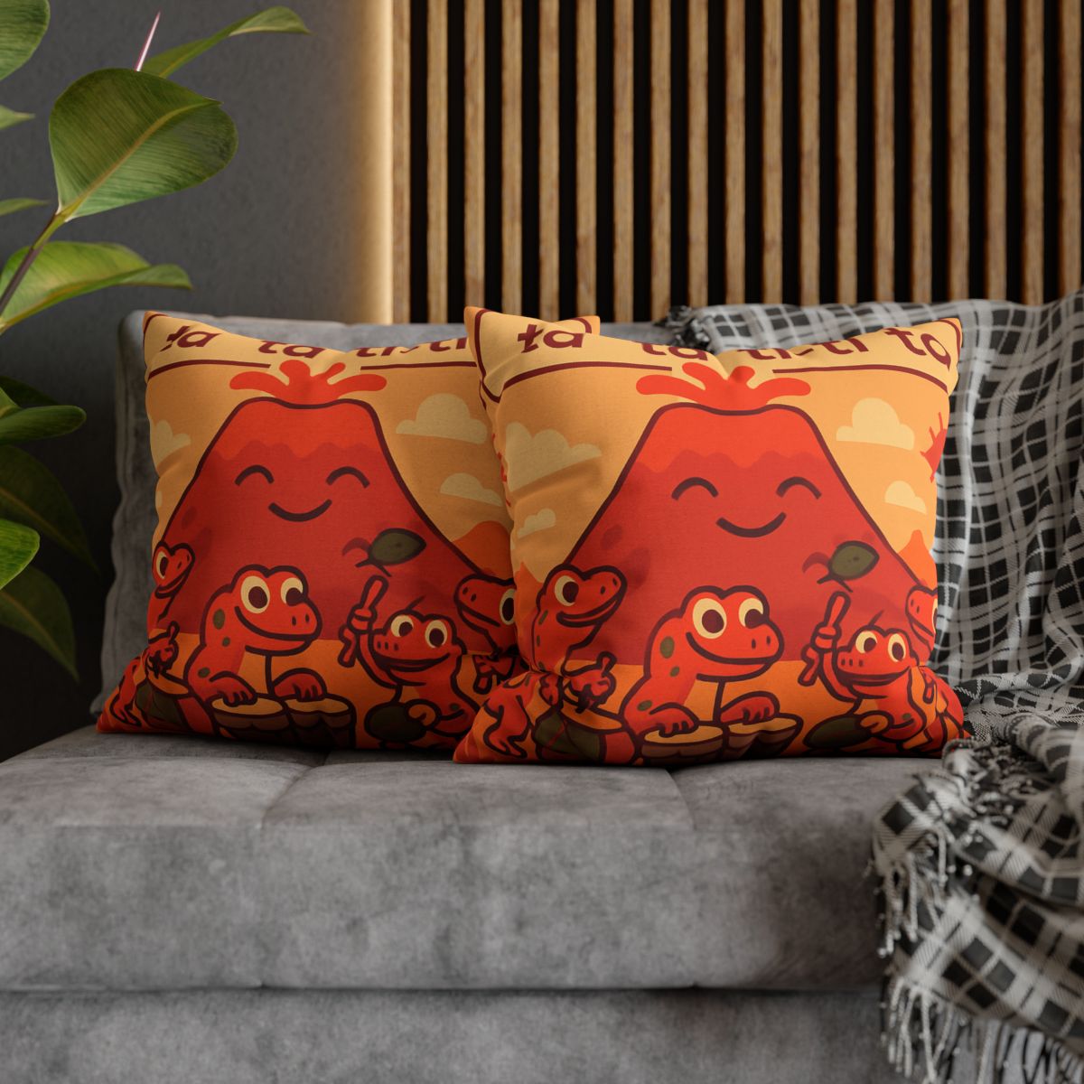 Volcano Drum Band Of The Rhythm Lizards designer print pillow cases