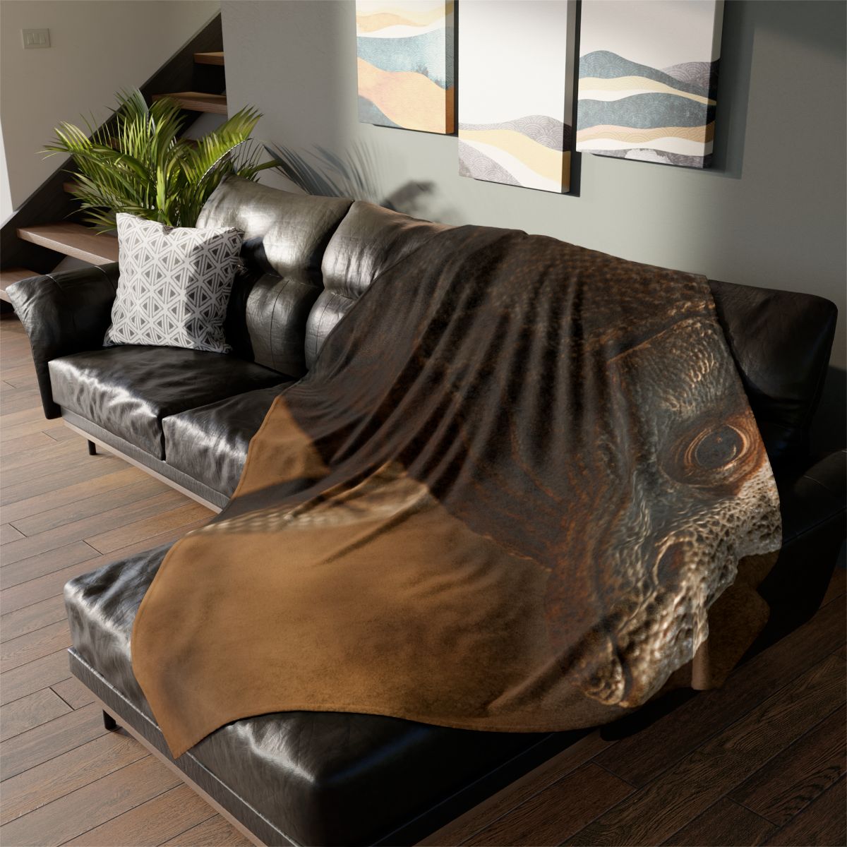 Ancient Sentinel Komodo Dragon soft fleece blankets