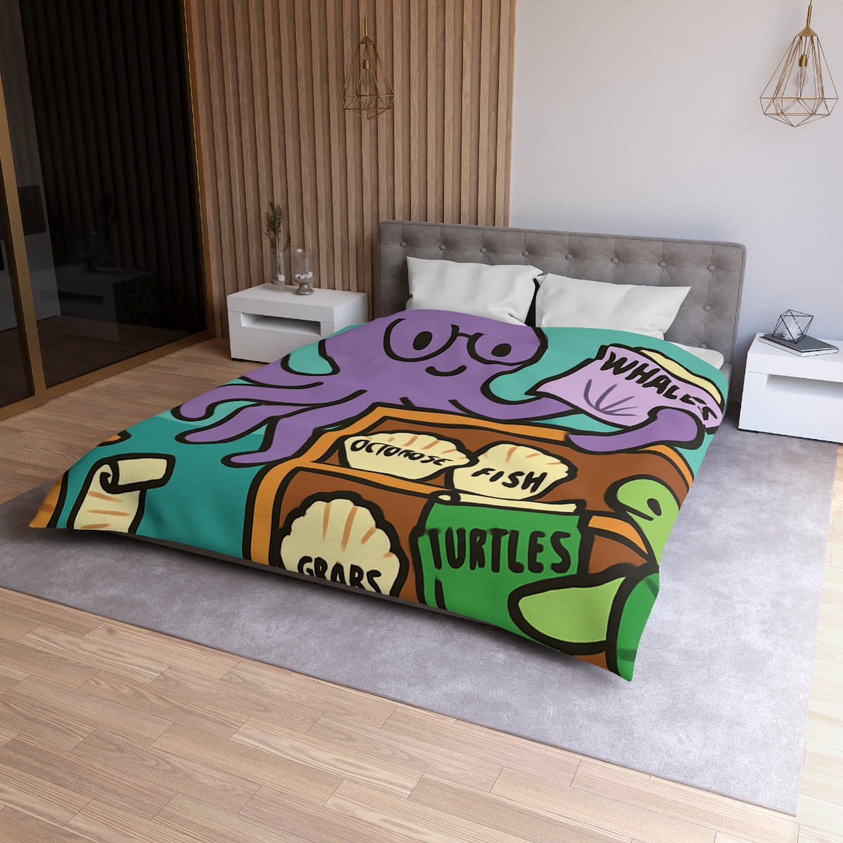 Undersea Library Of The Curious Octopus duvets for gifts