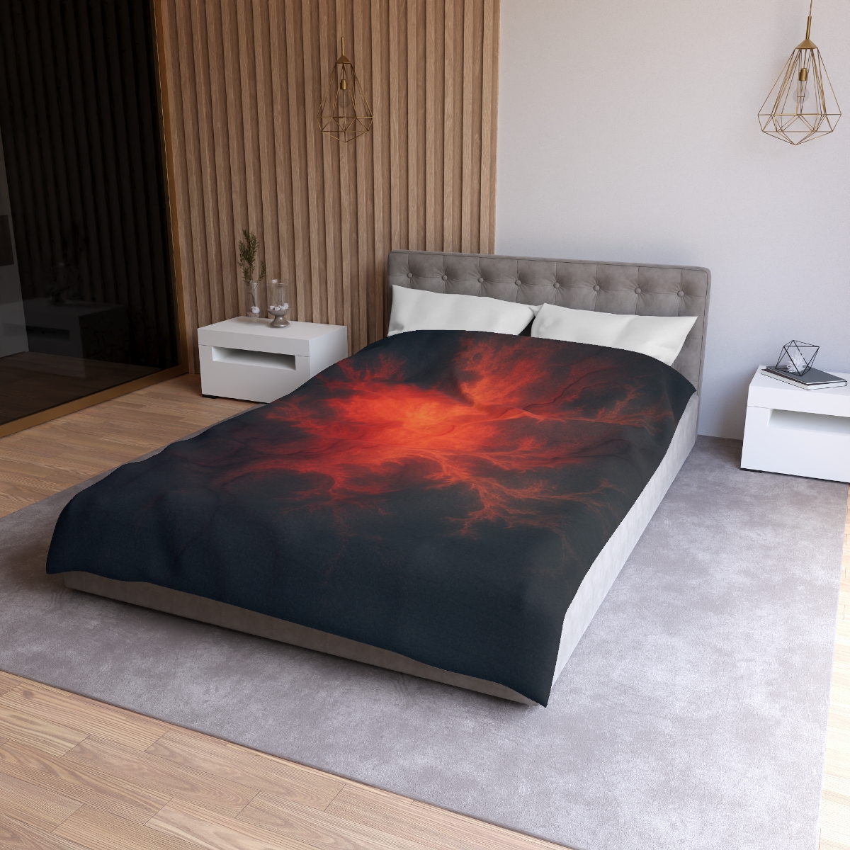 Fractal Nebula Tidal Bloom stylish duvet covers