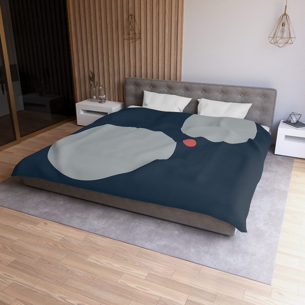 Three Quiet Circles designer printed duvets