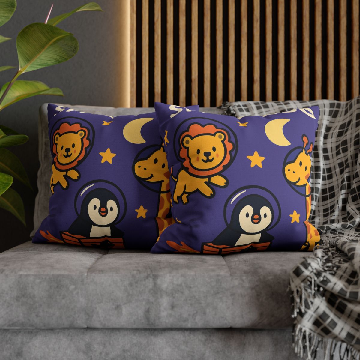 Starry Space Zoo custom pillow cases