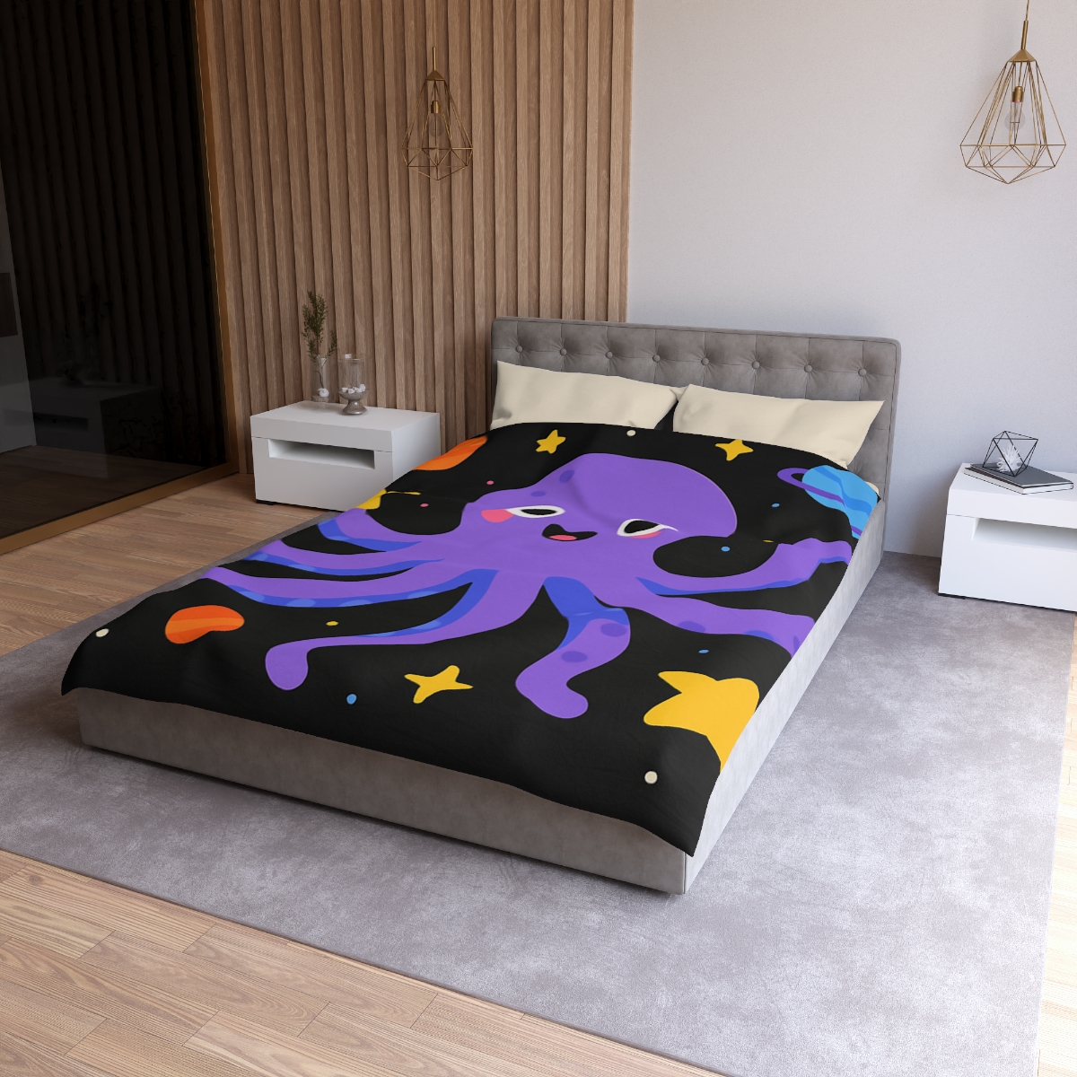 Friendly Space Octopus unique patterned duvets