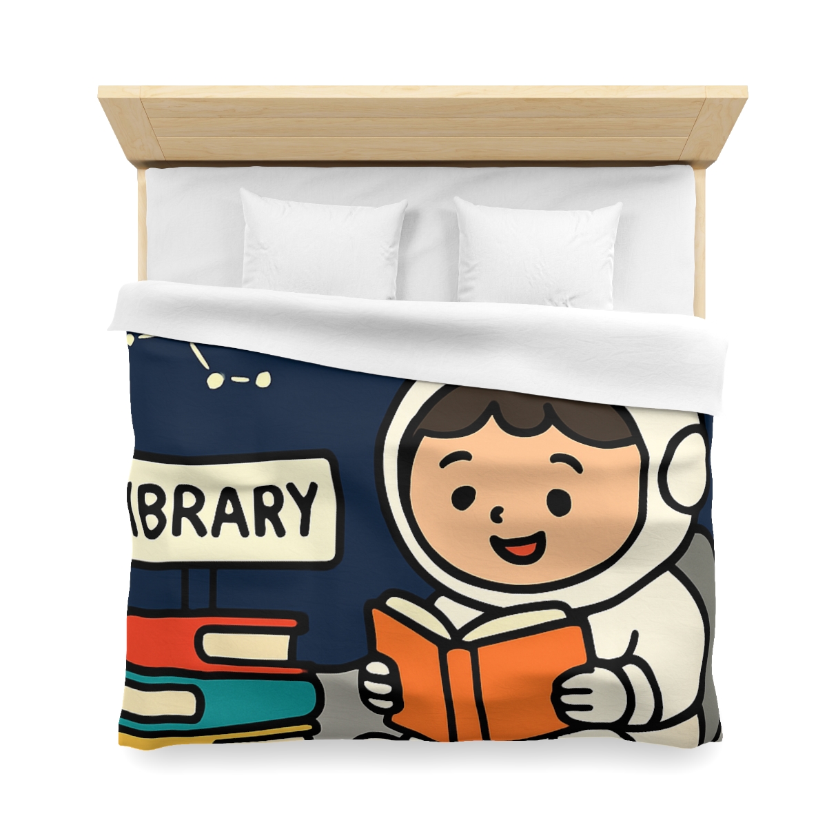 Galaxy Library On The Moon unique patterned duvets