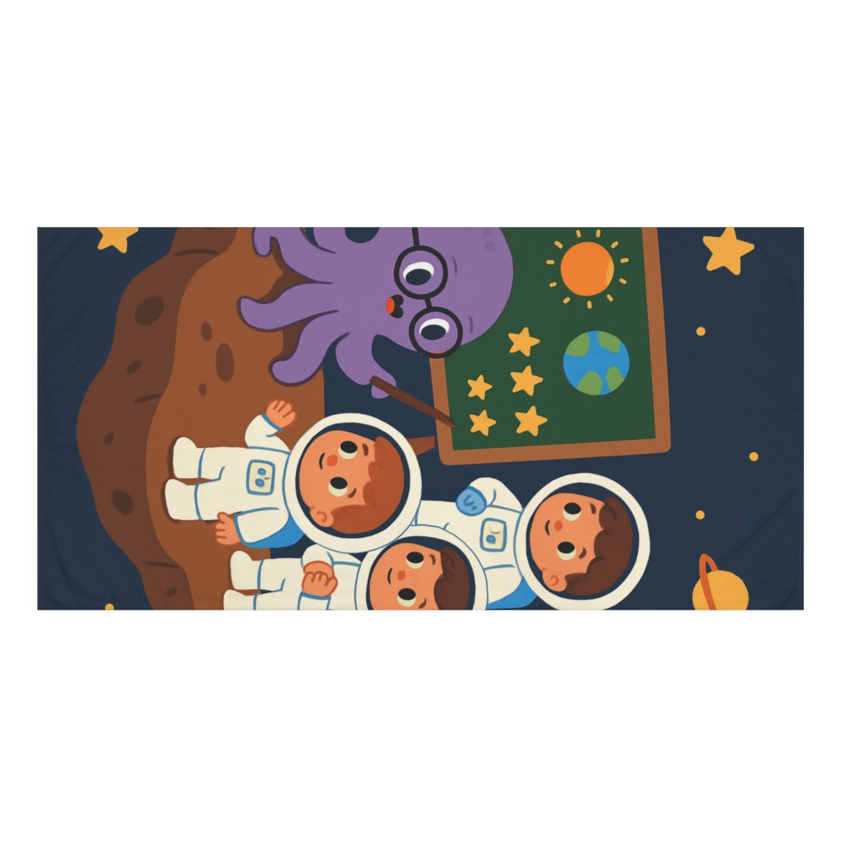 Comet Classroom On A Floating Asteroid comfortable face towels