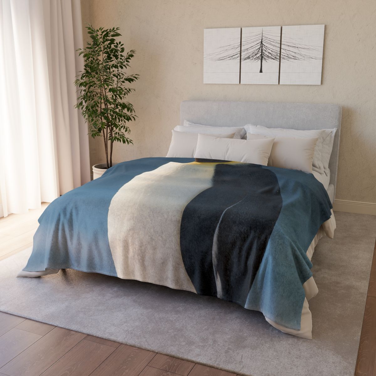 Aurora Drift Emperor Penguin soft fleece blankets