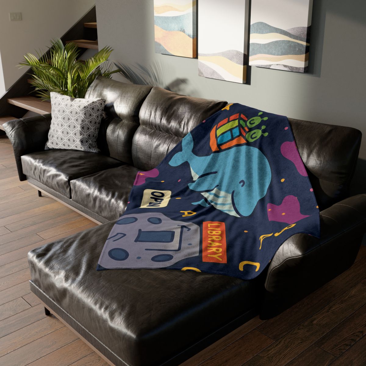 Nebula Library Whale decorative home blankets