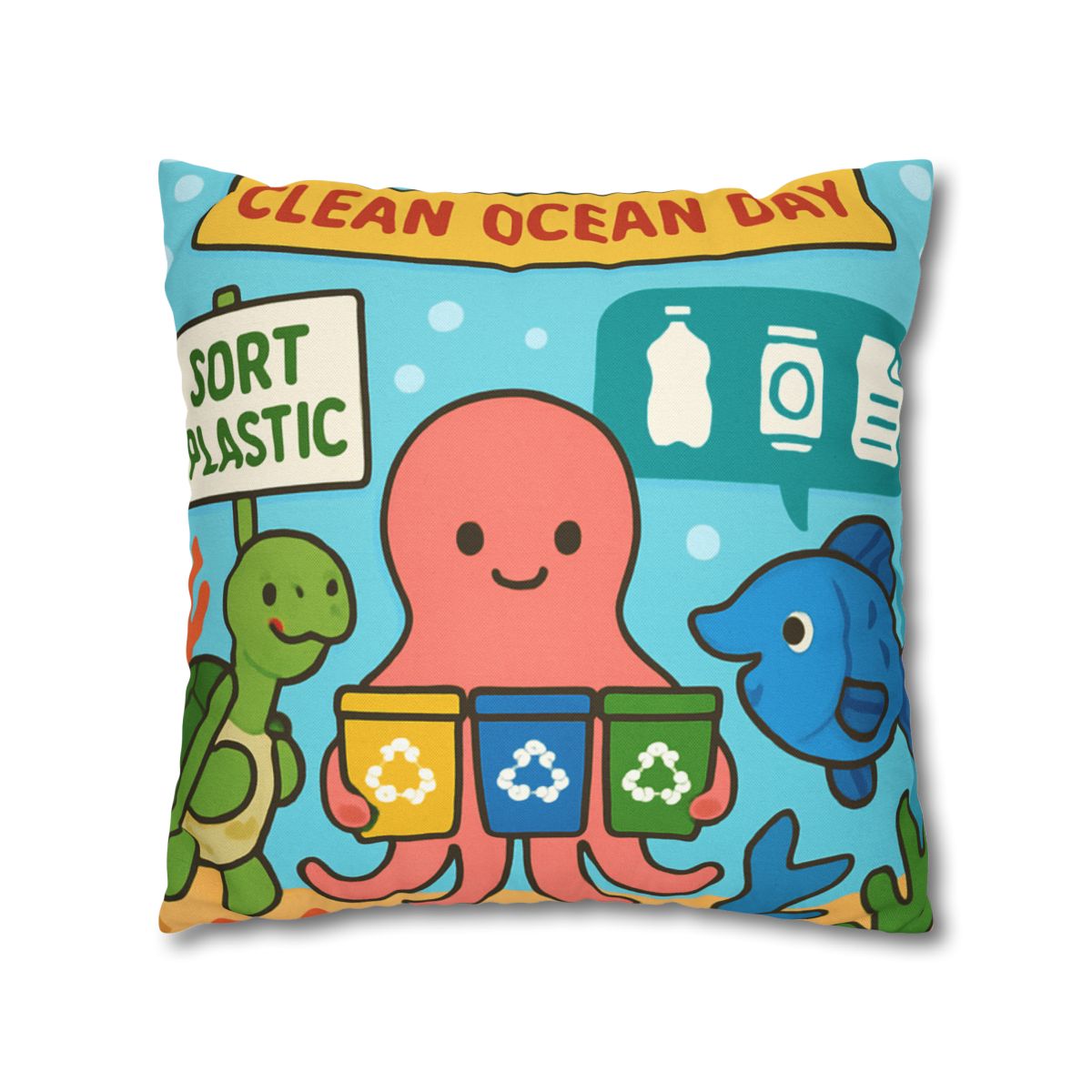 Coral Reef Recycling Parade stylish decorative pillowcases