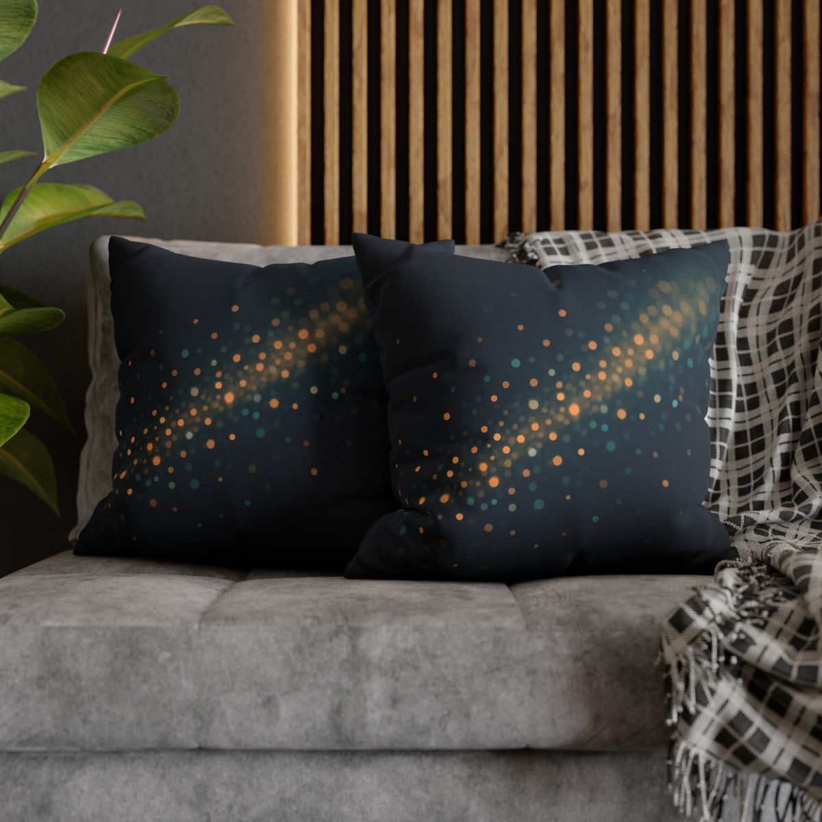 Radiant Particle Drift designer print pillow cases