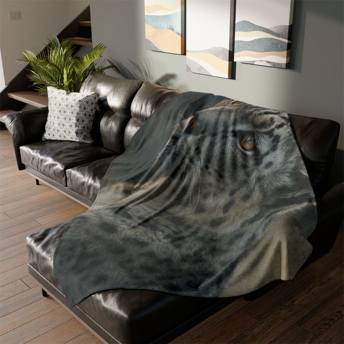 Silent Ember Snow Leopard stylish throw blankets