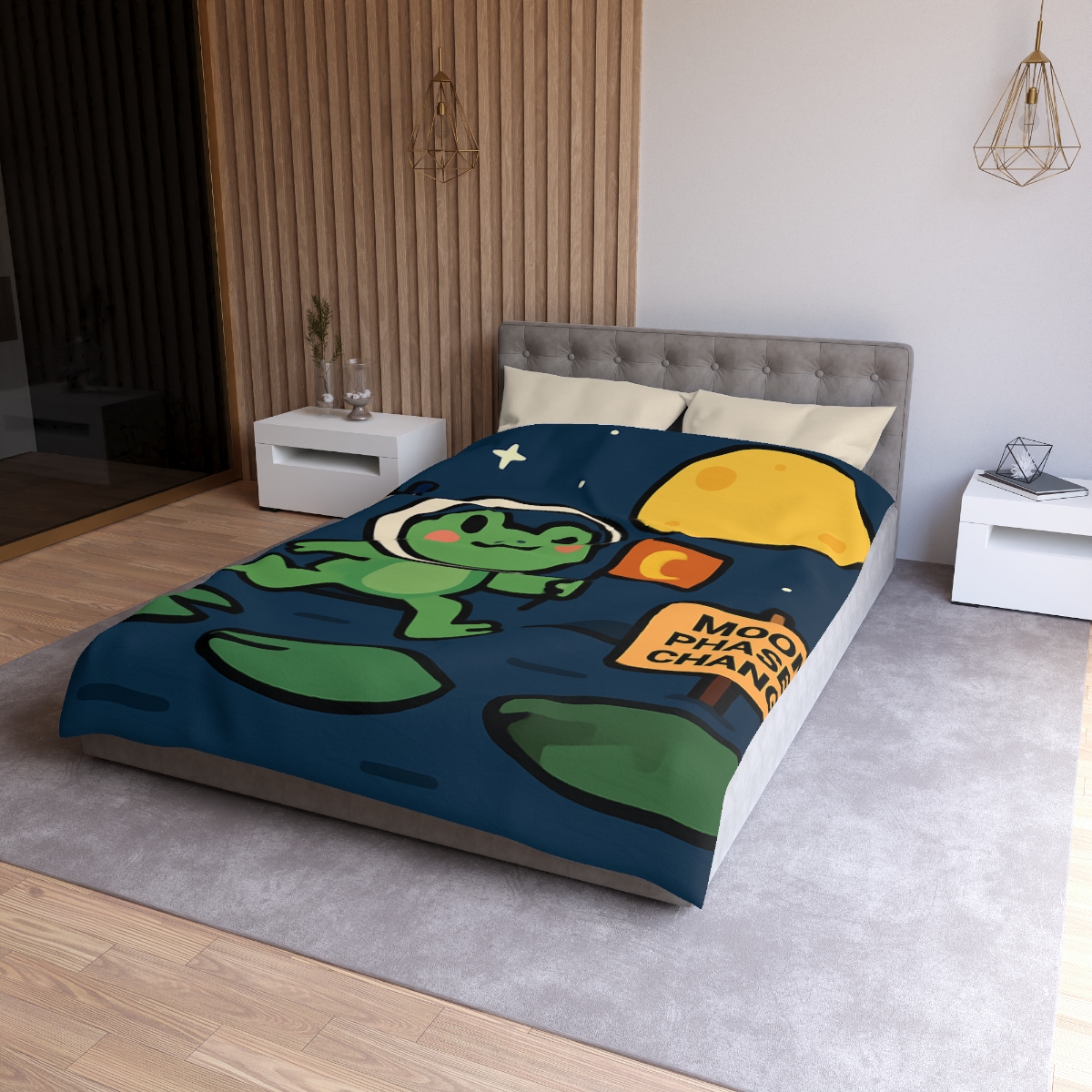 Moonlight Marsh Frog Astronaut warm winter duvets