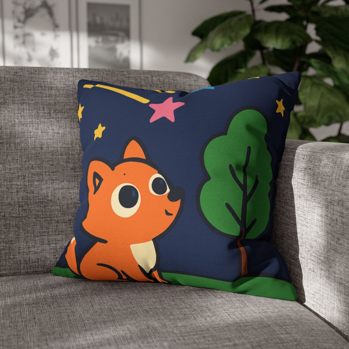 Cosmic Forest Fox And The Shooting Stars unique gift pillow cases