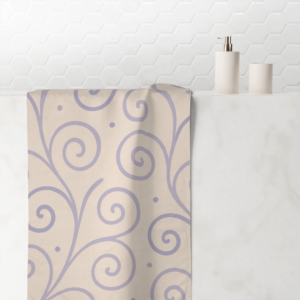 Tendril Spiral Diagram stylish beach towels