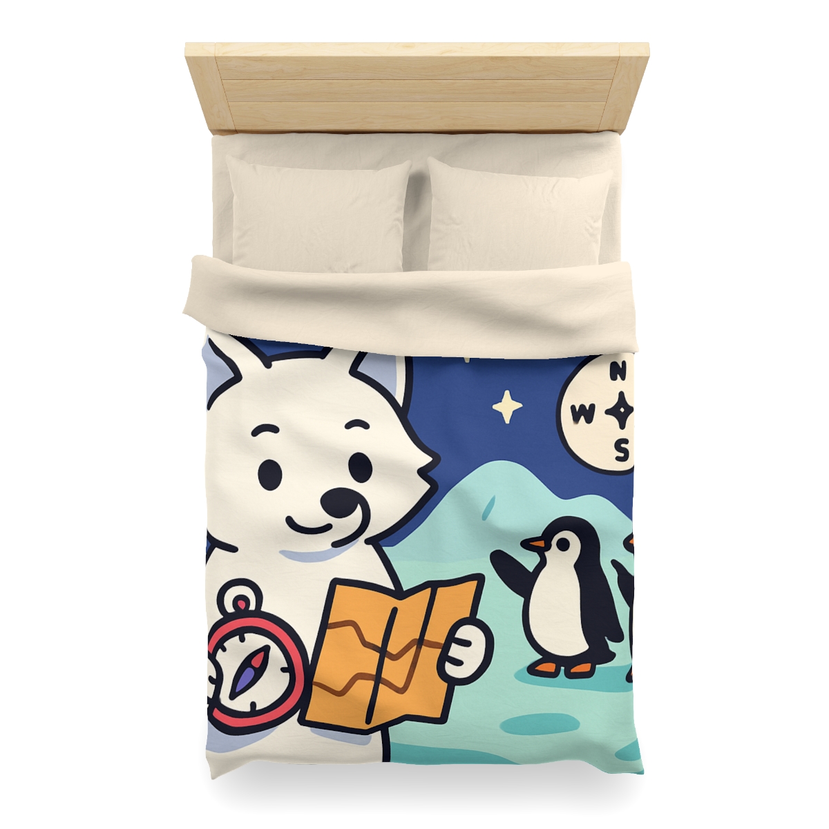 Aurora Fox And The Magnetic Map designer printed duvets