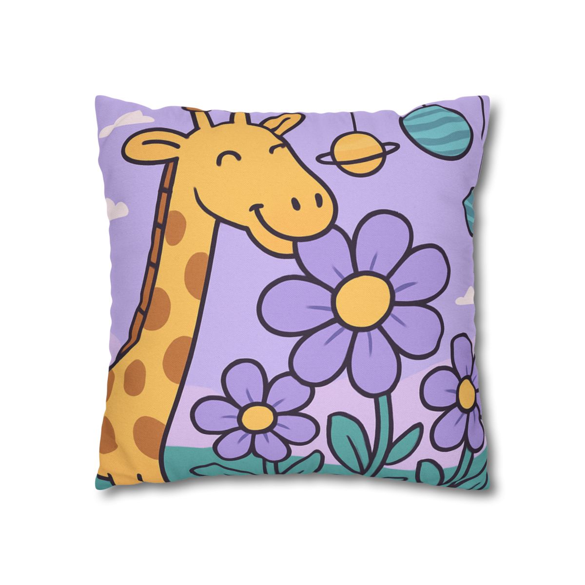 Galaxy Garden Giraffe trendy patterned pillow cases