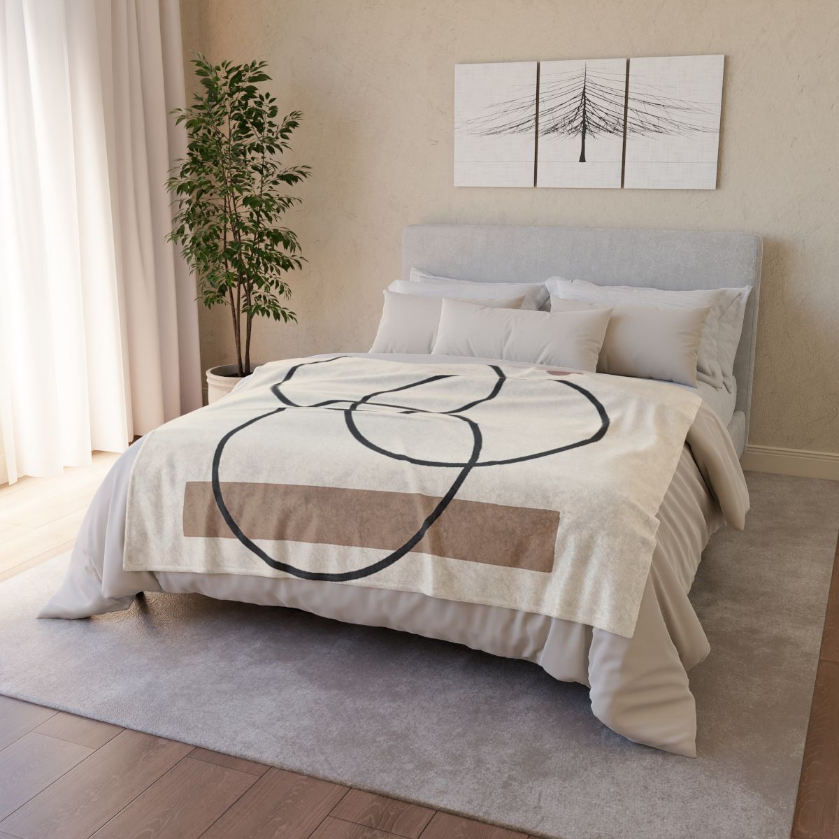 Staggered Rings And Slim Bar decorative home blankets