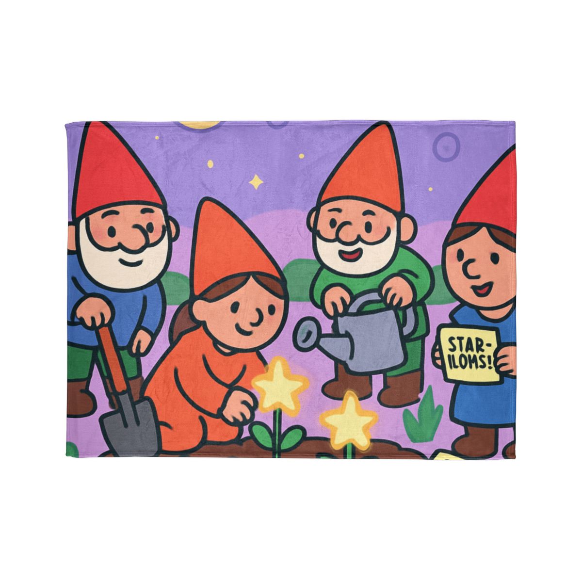 Galactic Garden Gnomes designer printed blankets
