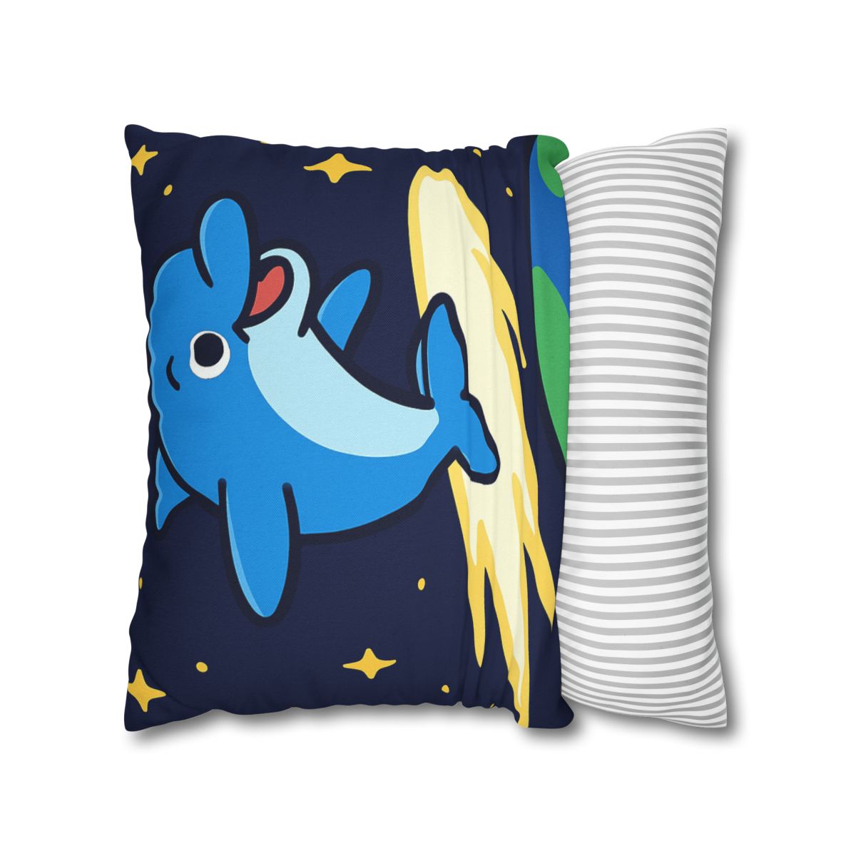 Cosmic Dolphin Comet Ride designer print pillow cases