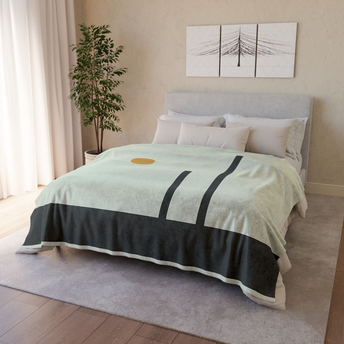 Low Horizon Bar And Twin Posts decorative home blankets