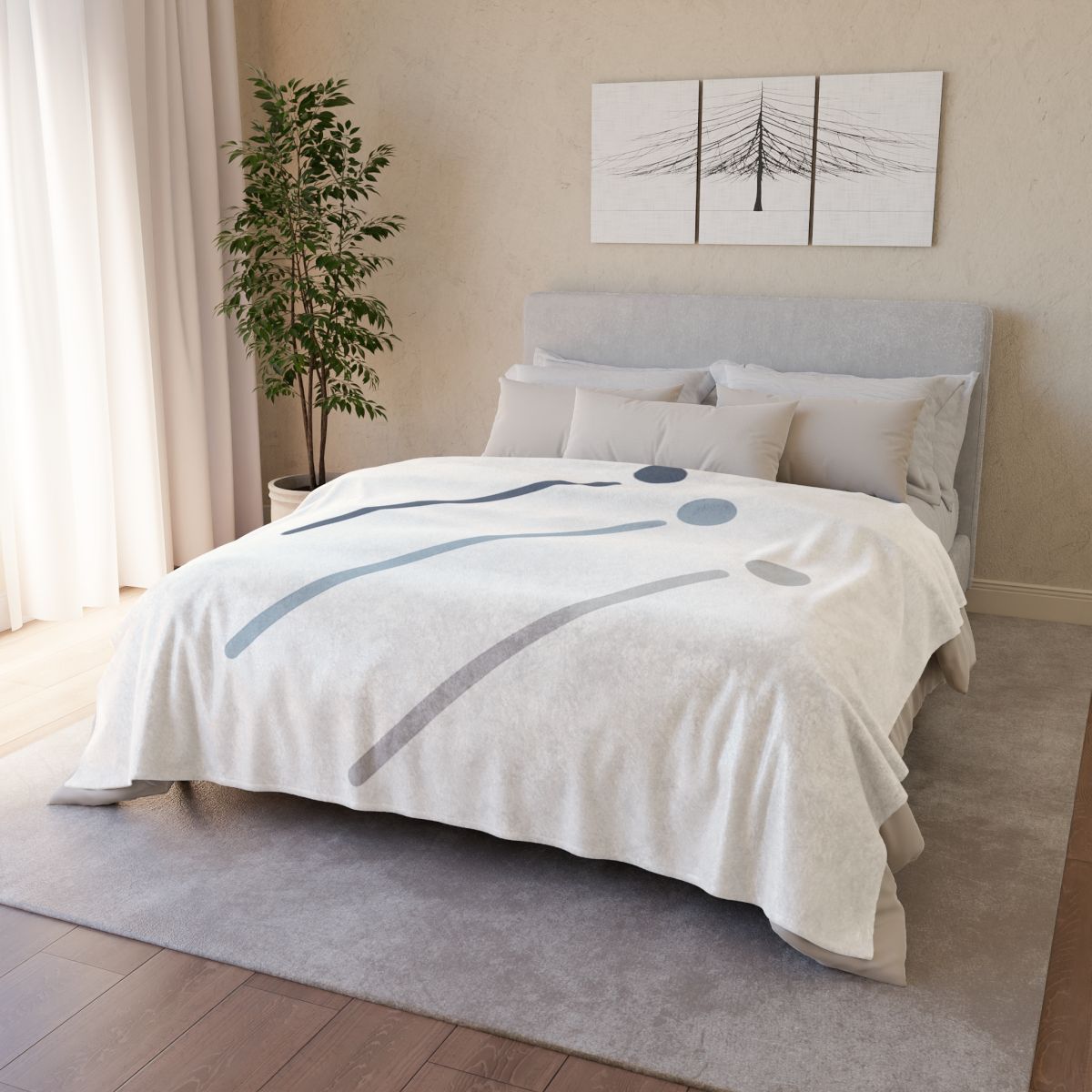 Parallel Comet Paths designer printed blankets