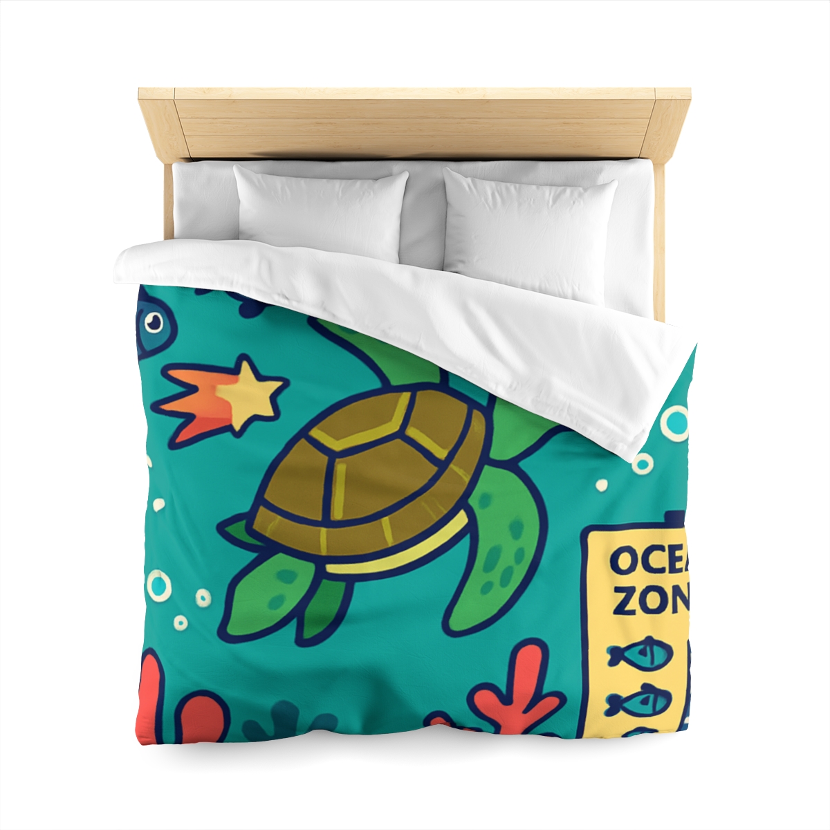 Coral Comet Turtle Parade unique patterned duvets