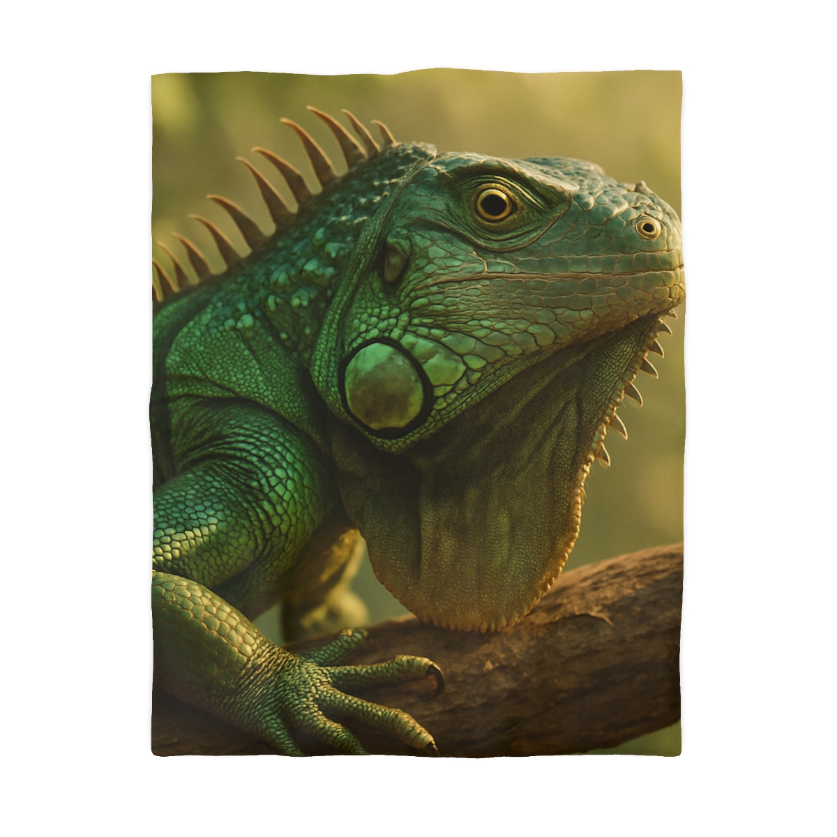 Sunlit Armor Green Iguana soft comforter duvets
