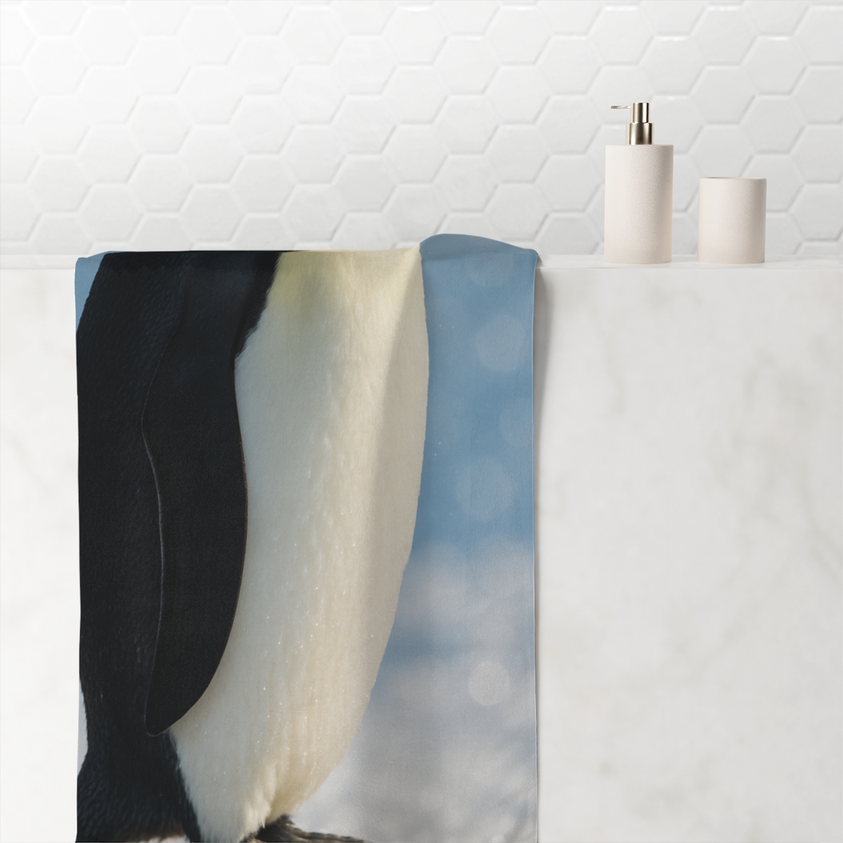 Frost Bloom Emperor Penguin soft cotton towels