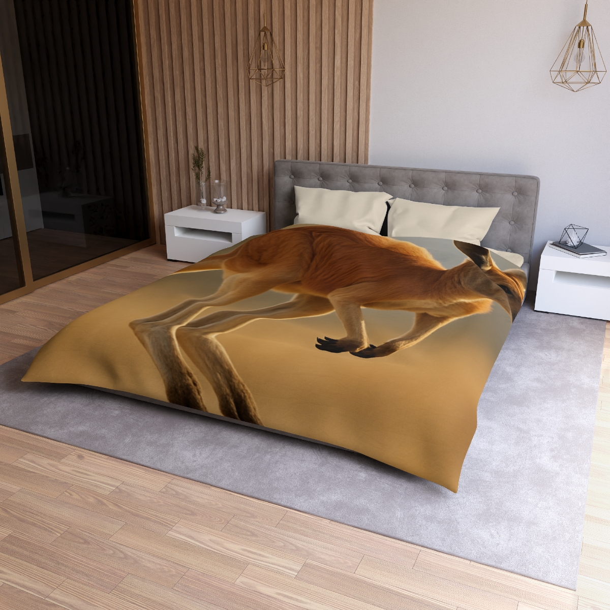 Ember Hop Red Kangaroo custom duvets