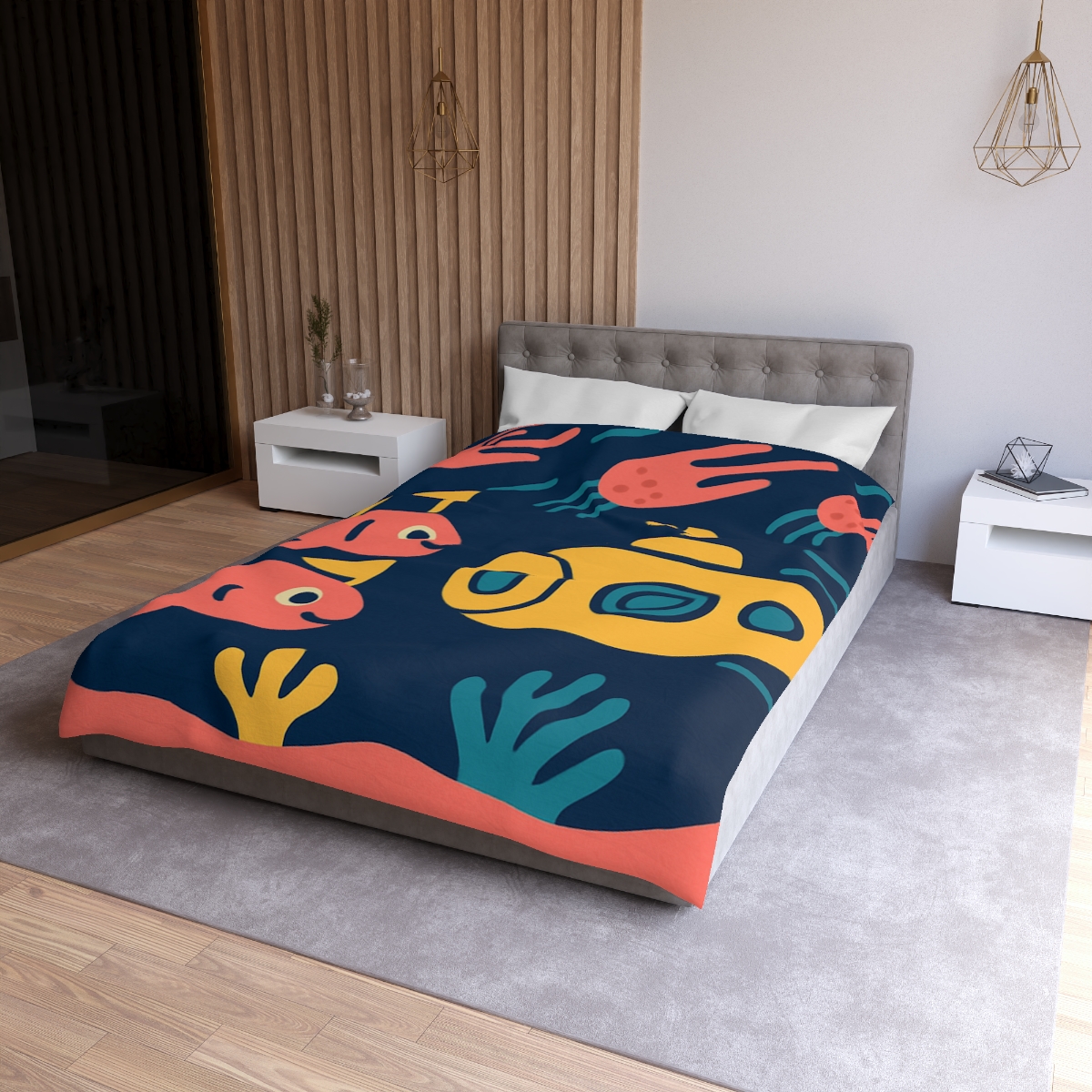 Submarine Comet Race personalized bedding duvets