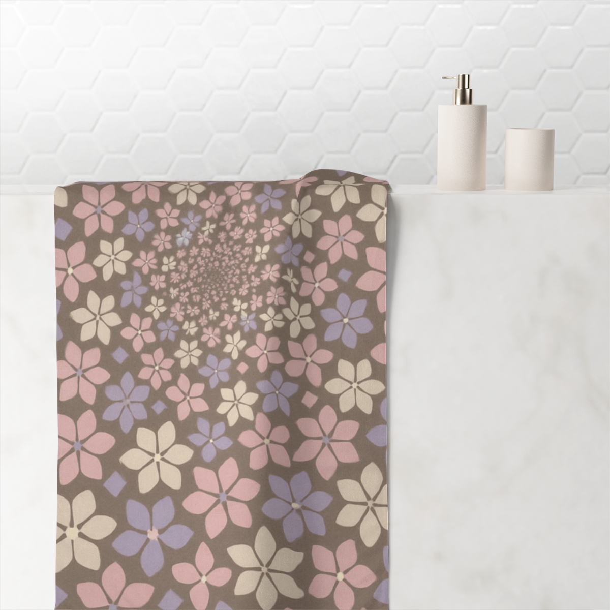 Bloom Spiral Tessellation soft cotton towels