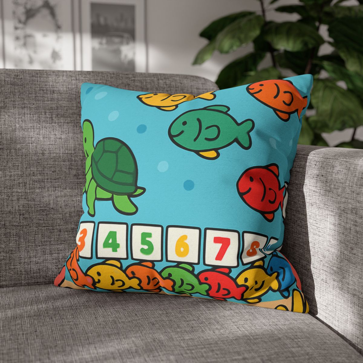 Coral Reef Number Parade personalized pillow covers