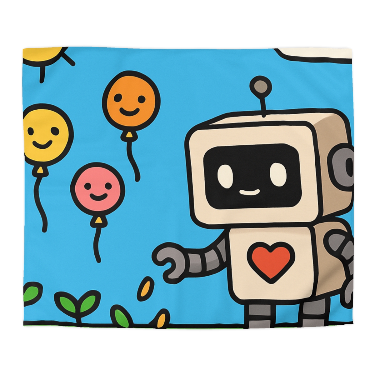 Robot Garden Of Flying Seeds designer printed duvets