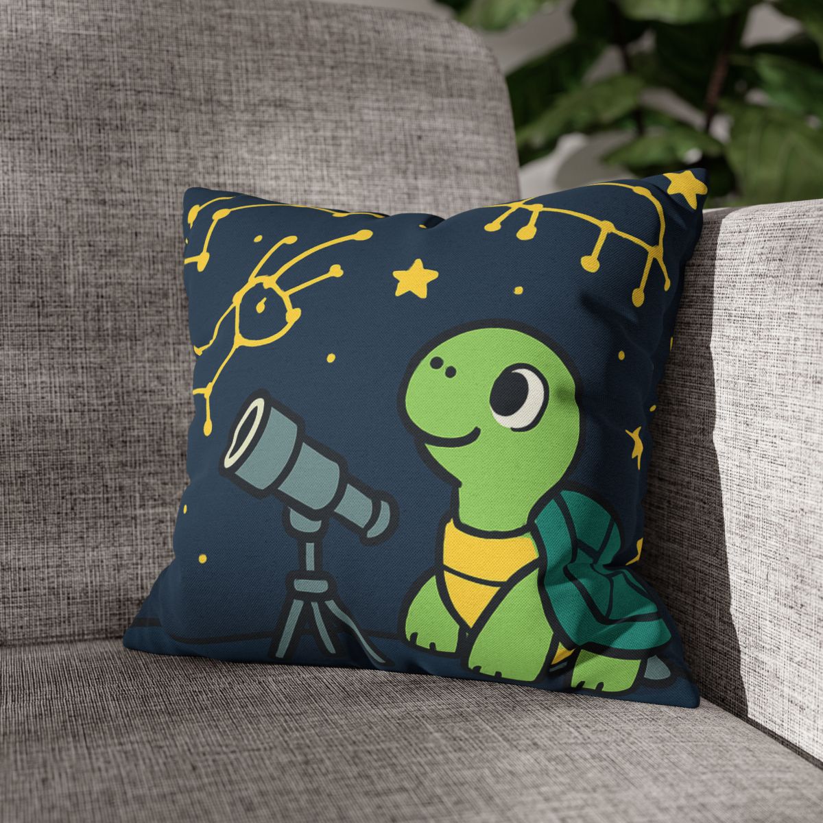 Stargazing Space Turtle trendy patterned pillow cases