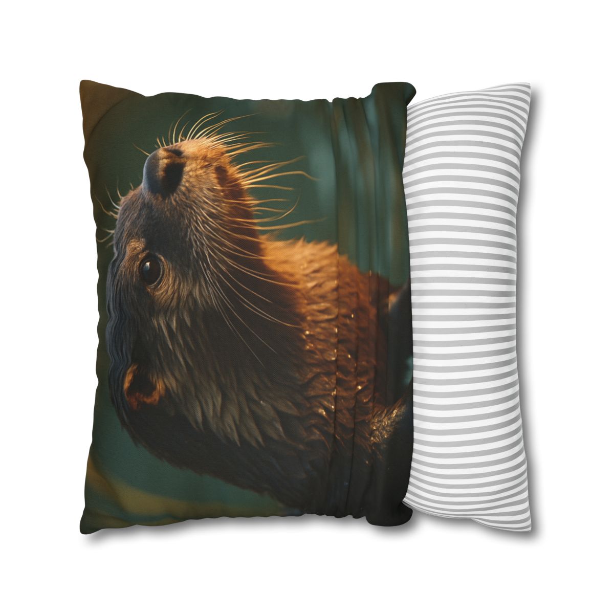 Glinting Stream River Otter soft cotton pillow cases