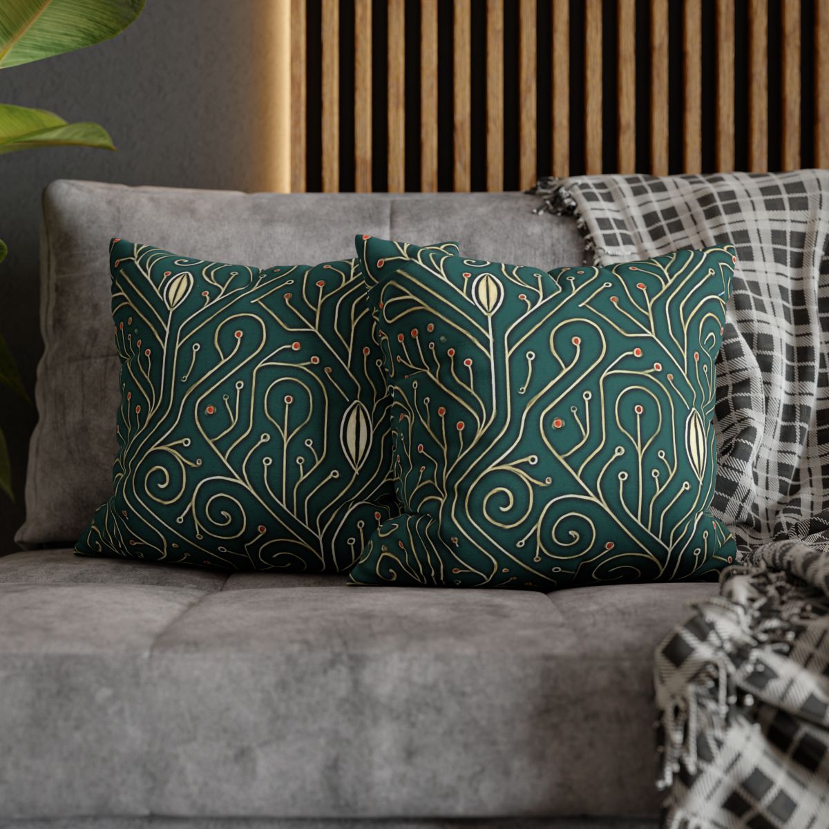 Vine Circuit Filigree designer print pillow cases