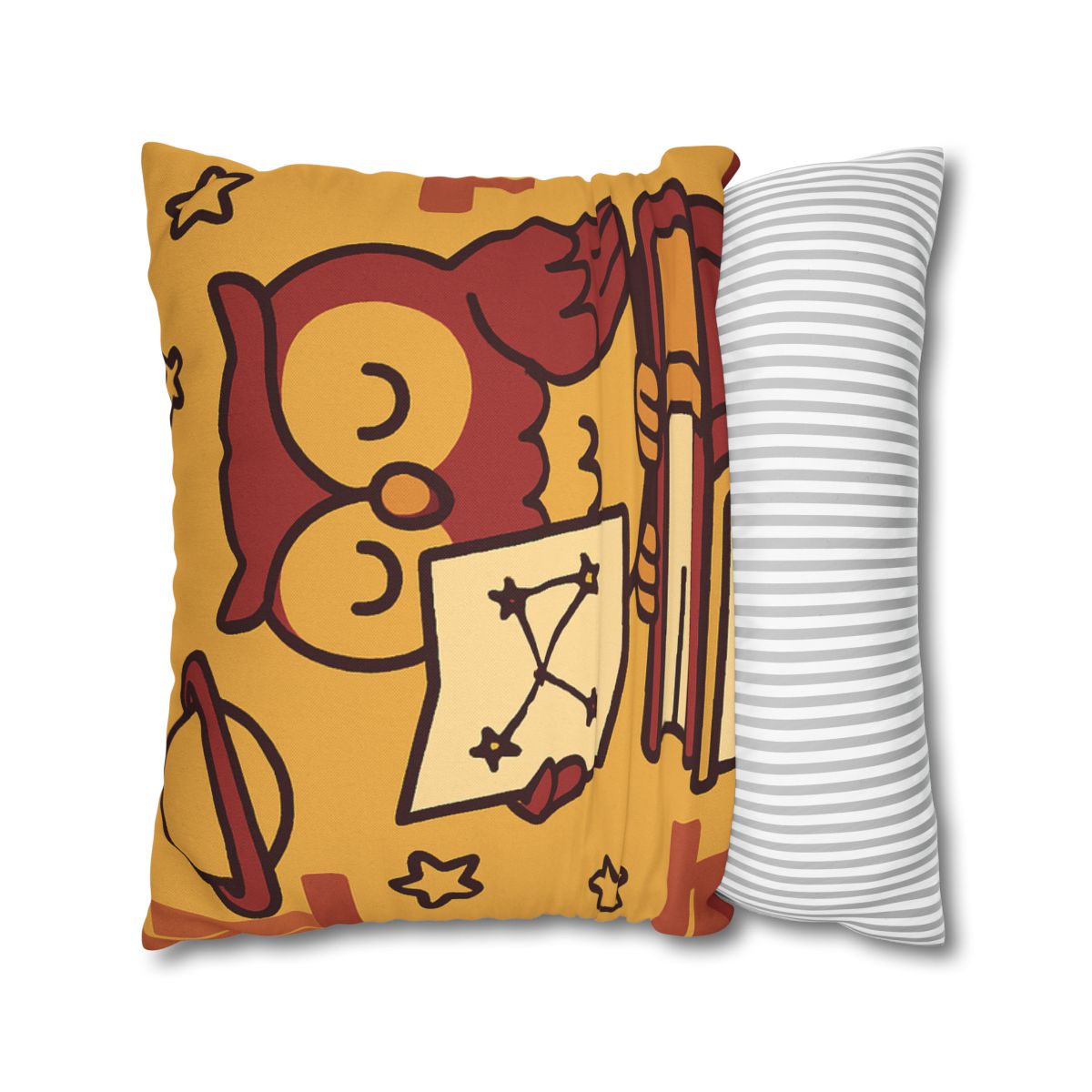 Cosmic Owl Library trendy patterned pillow cases