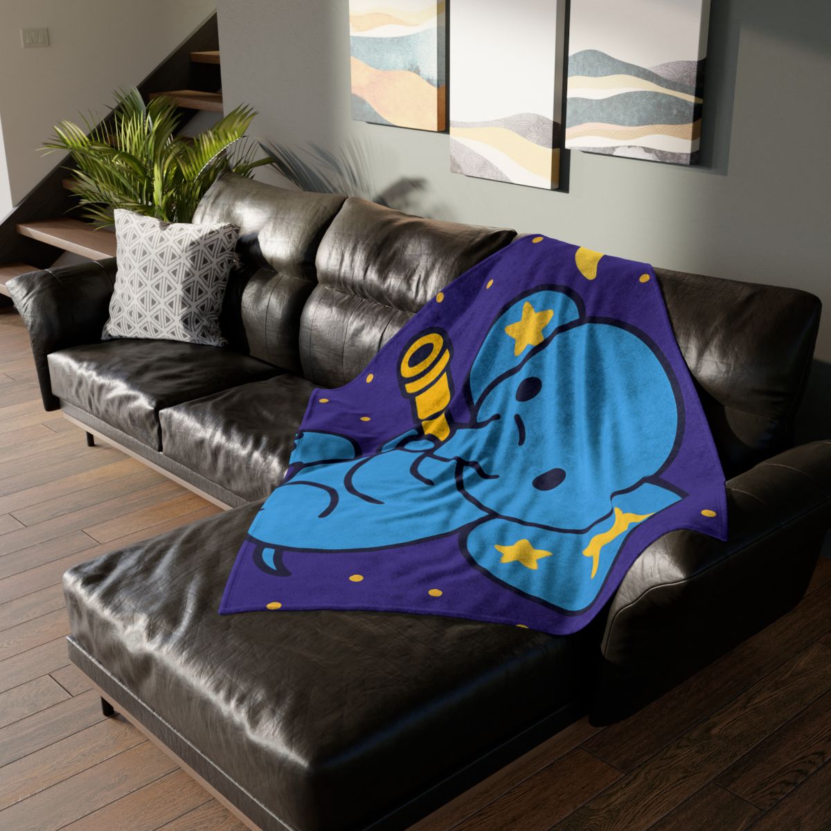 Starlight Safari Elephant personalized cozy blankets