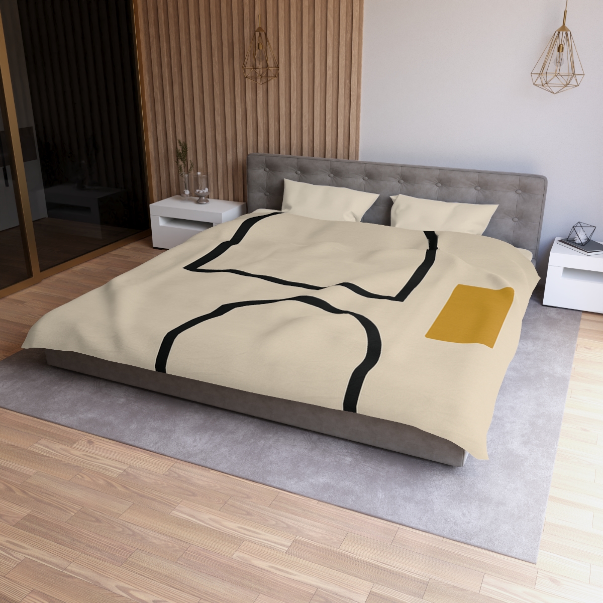 Arc Window Alignment designer printed duvets