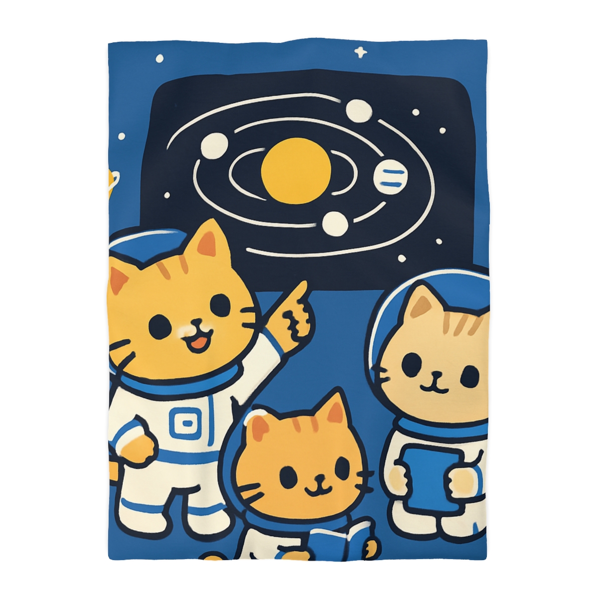 Space School For Curious Cats personalized bedding duvets