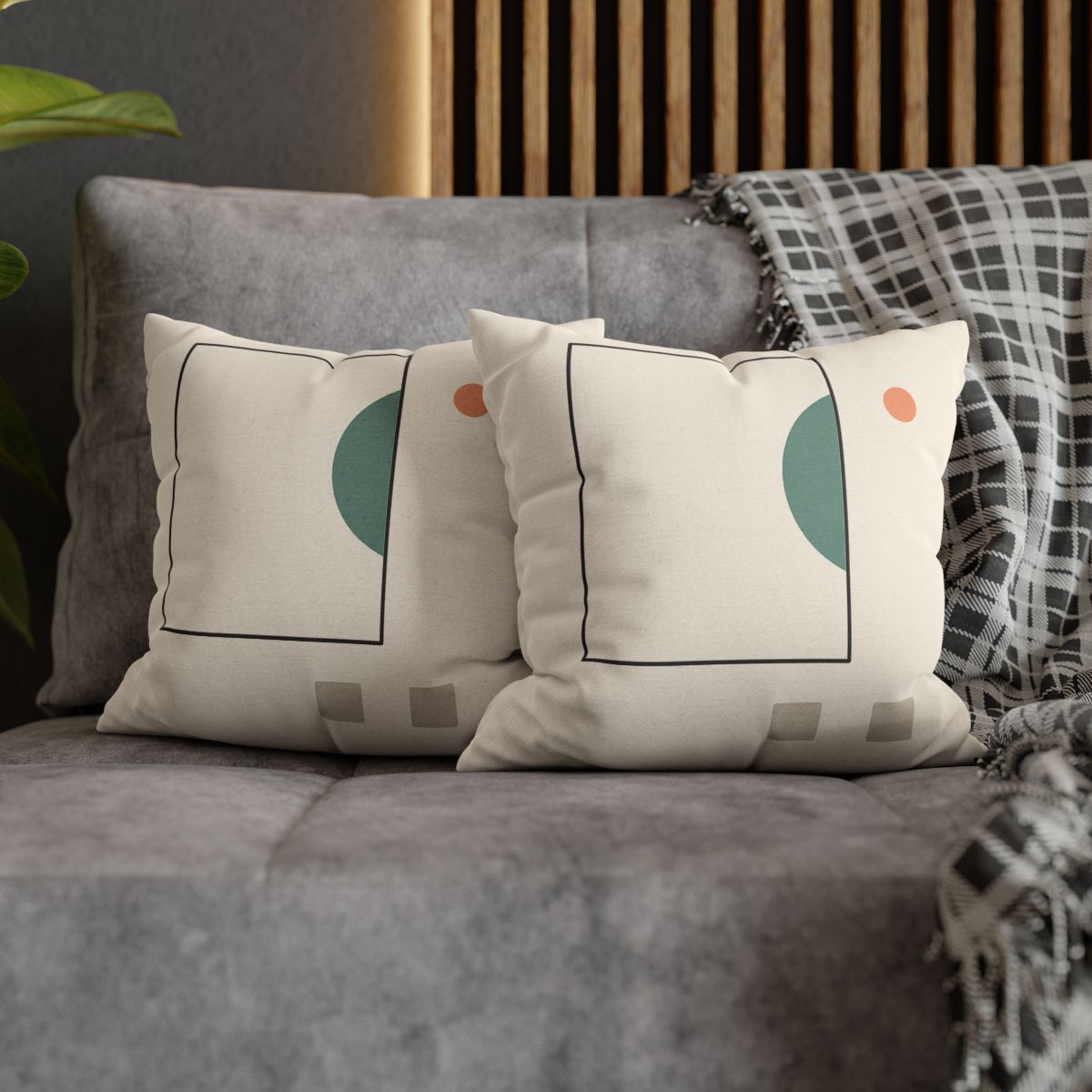 Offset Frame And Crescent Pause designer print pillow cases