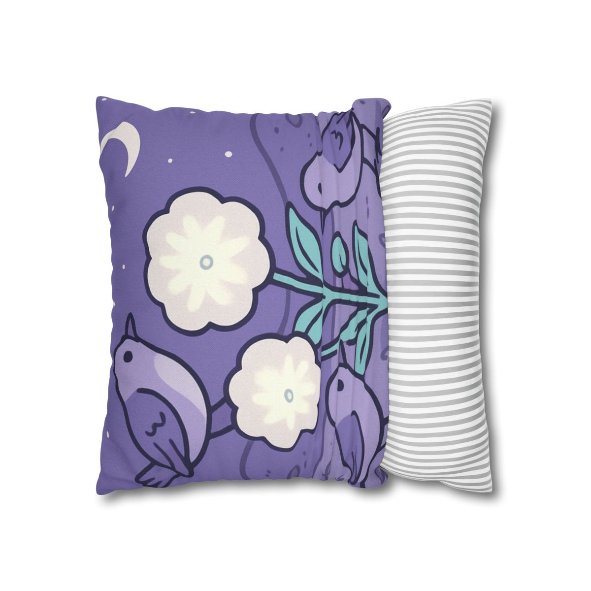 Moon Garden Nightingales designer print pillow cases