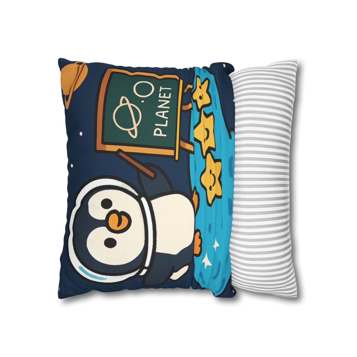 Comet Classroom With Captain Penguin personalized pillow covers