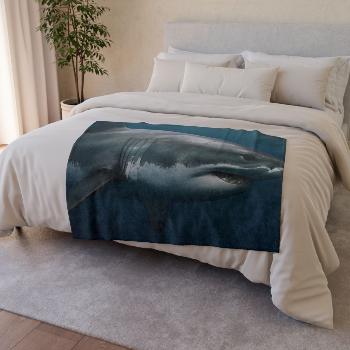 Silent Hunter Great White Shark unique gift blankets