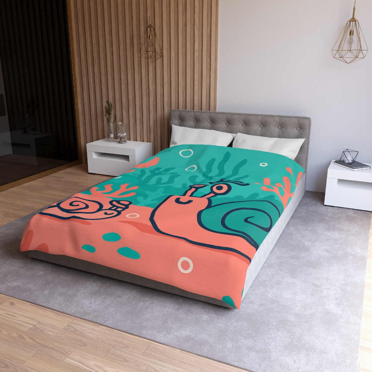 Coral City Snail Parade trendy bedroom duvets