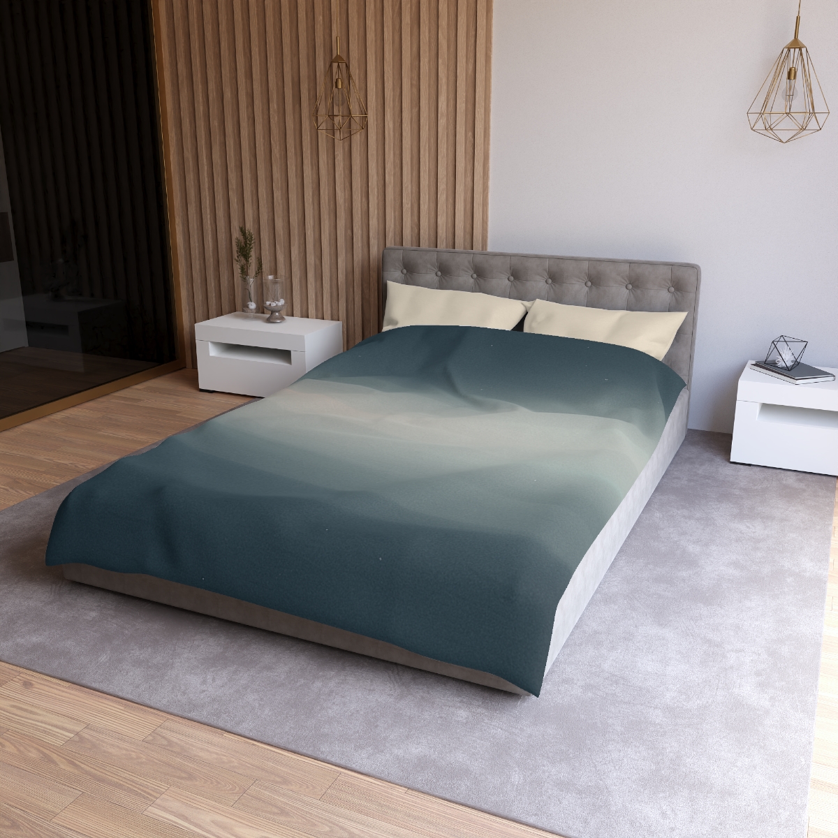 Dark Energy Veil Gradient designer printed duvets