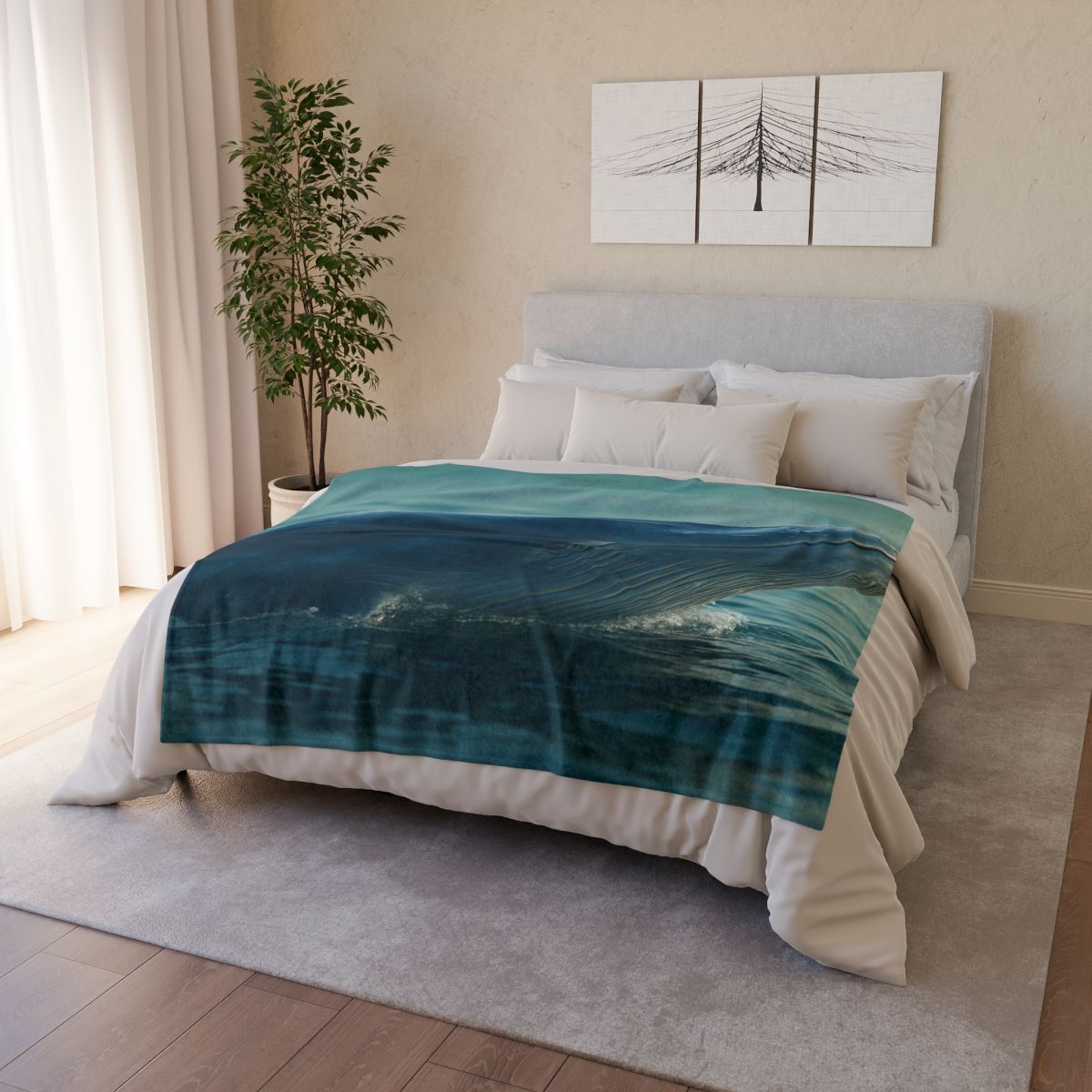 Ocean Song Blue Whale stylish throw blankets
