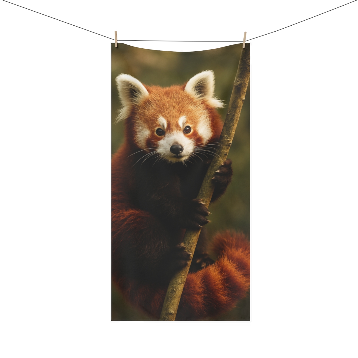 Red Panda Bamboo Climber trendy hand towels