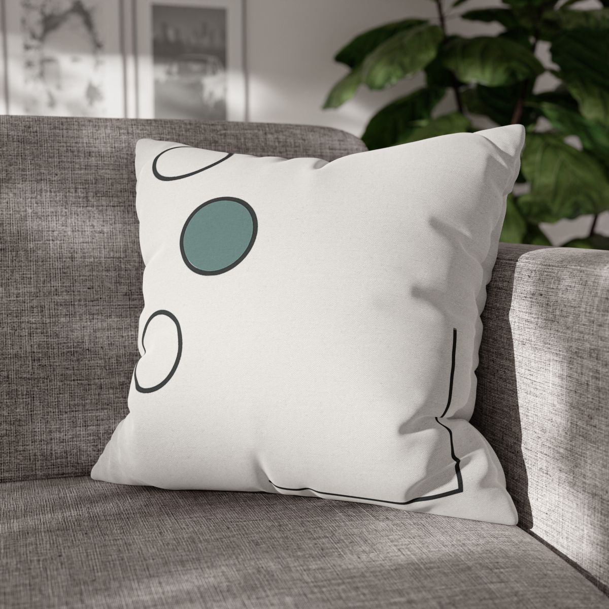 Triad Circles With Corner Frame Pause unique gift pillow cases