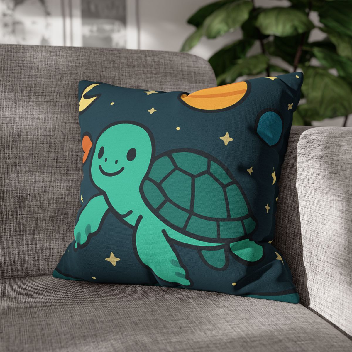 Starlit Space Turtle designer print pillow cases
